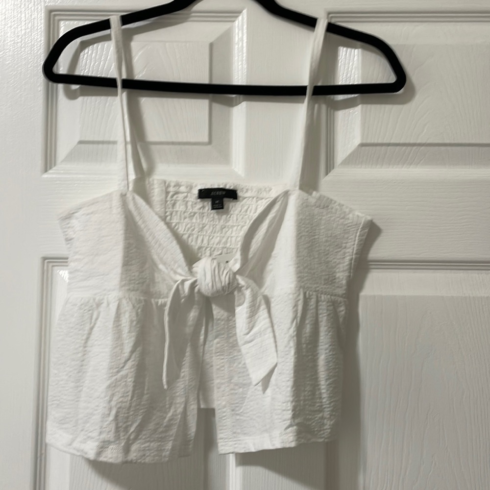 Brand New J Crew seesucker tie-front top